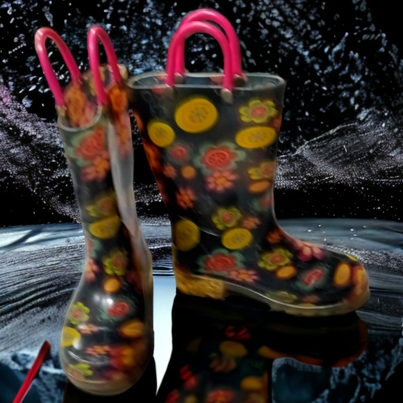 Girl's Western Chief Big Bloom Rain Boots - Picture 1 of 7
